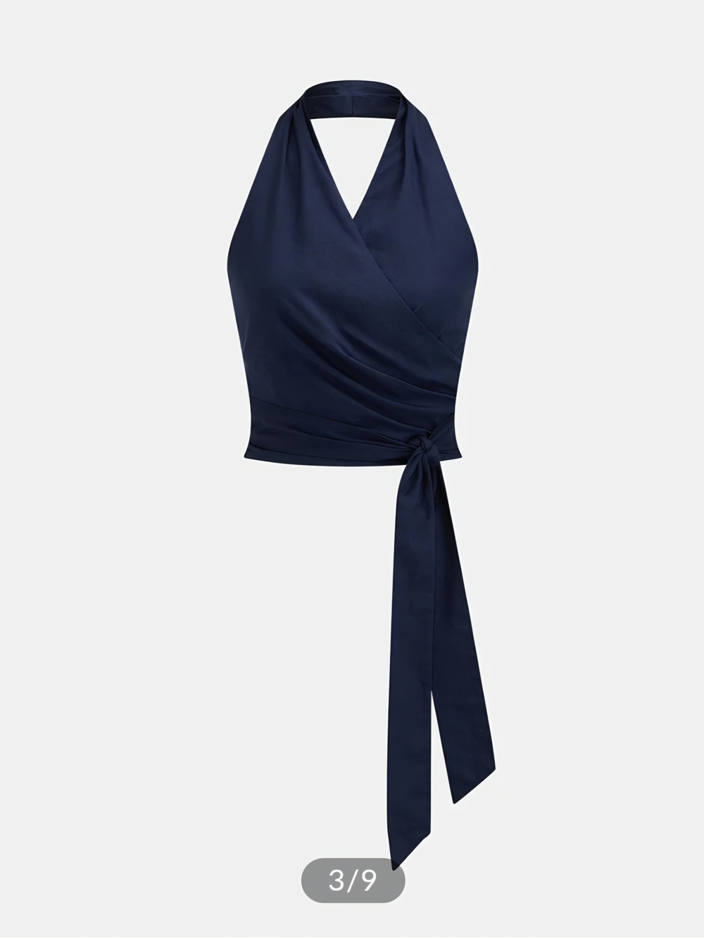 Commense Cotton Linen Halter Wrap Top & Pants Set - Picture 3 of 6